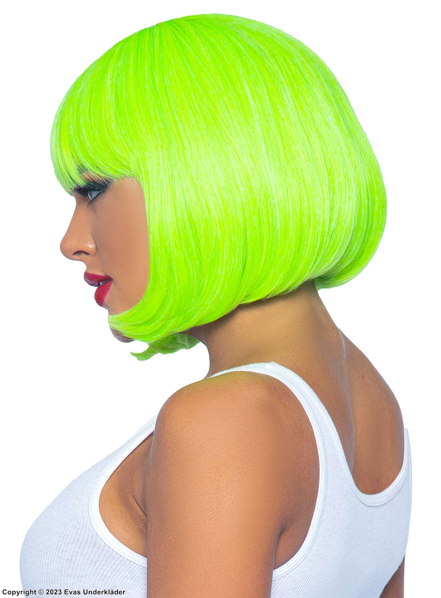 Wig, bob cut, neon